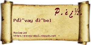 Pávay Ábel névjegykártya